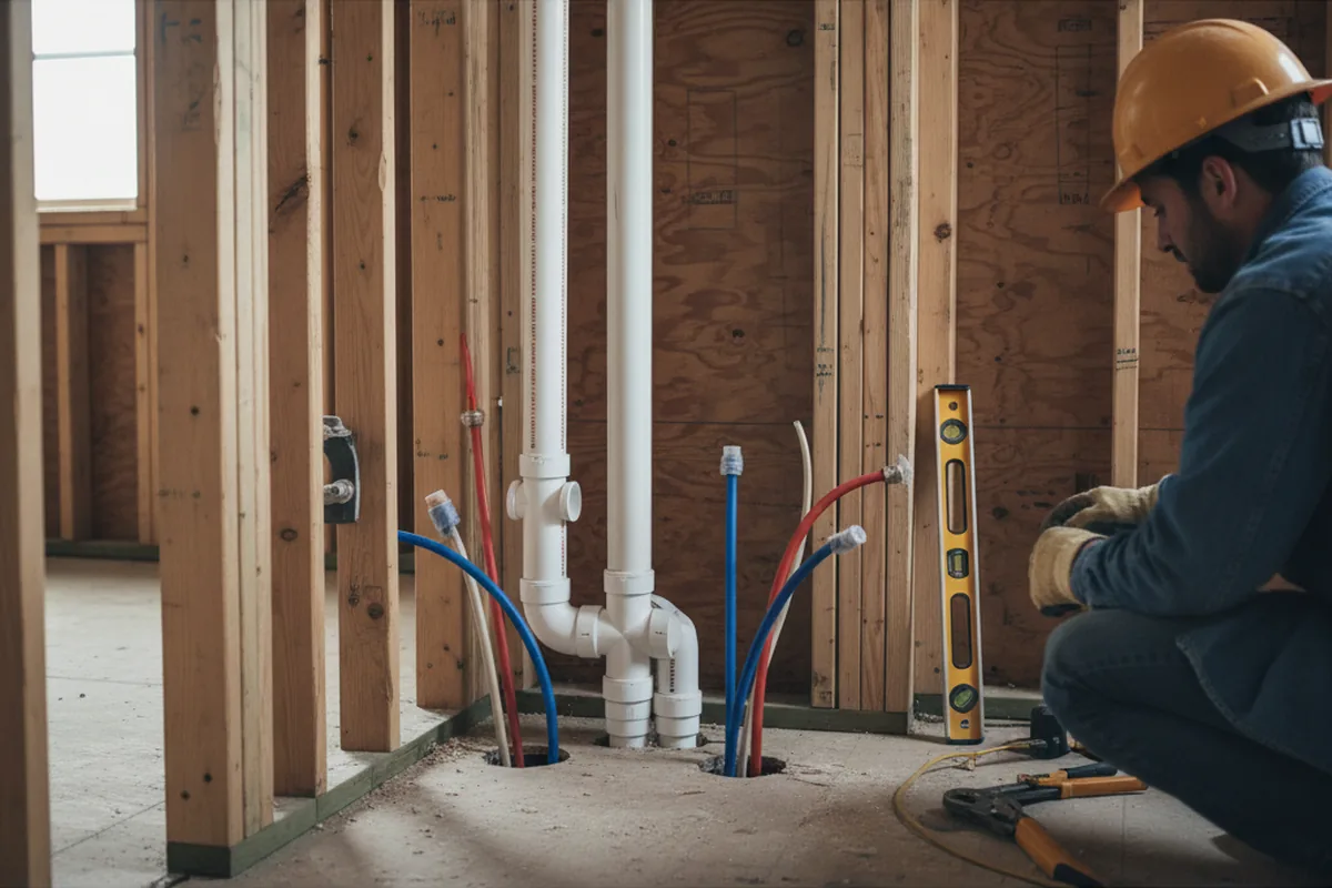 Drain and supply rough-in during Leak Detection in Atlantic Highlands